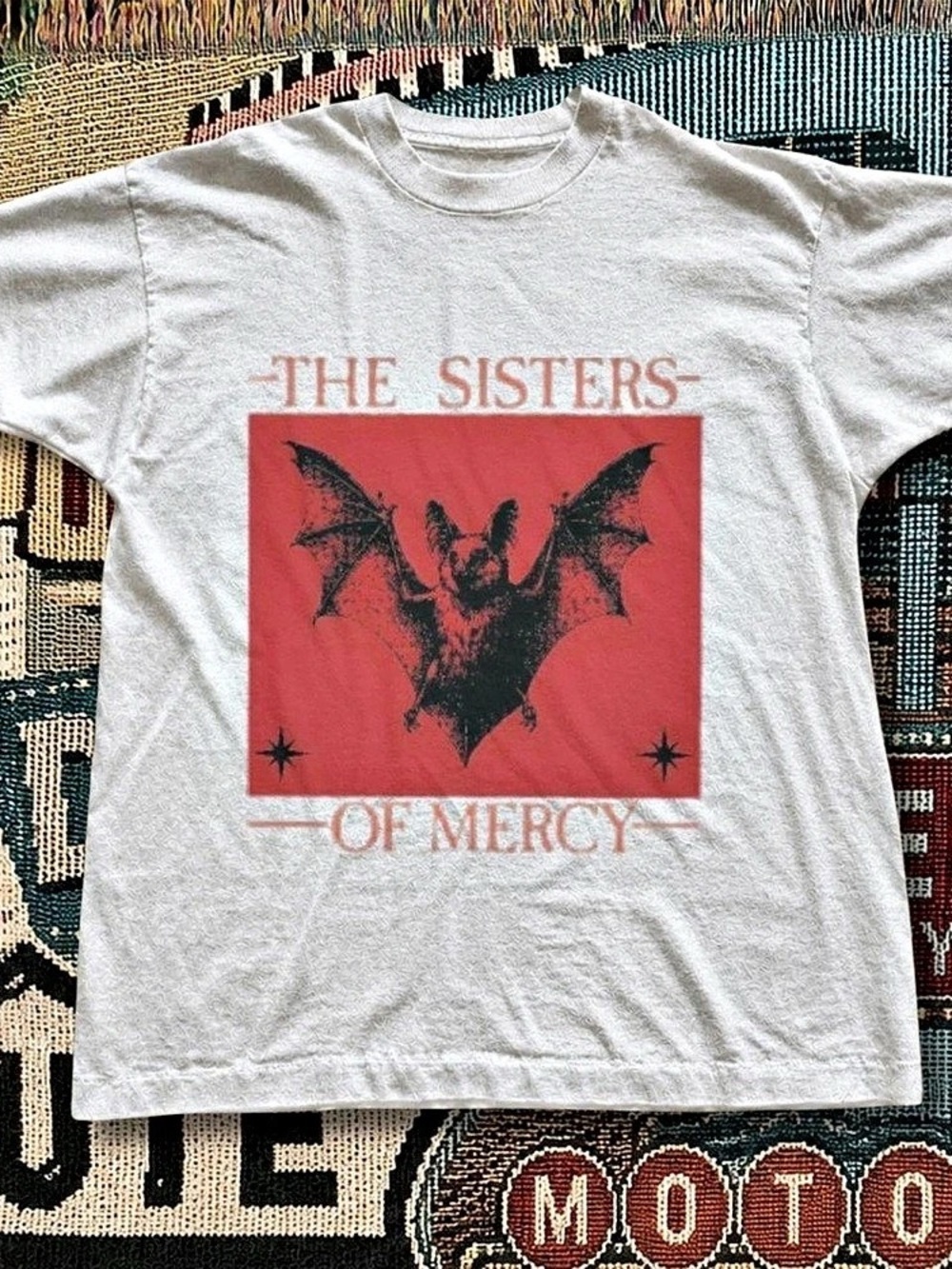 The Sisters of Mercy graphic tee Graphic Short Sleeve Tee in White & Red Like